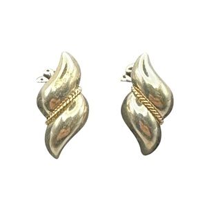 Tiffany & Co Silver & 14kt Twisted Shell  Stud Earrings
